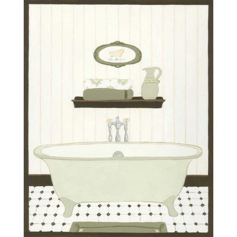 Parisian Bath III Black Modern Wood Framed Art Print with Double Matting by Vess, June Erica