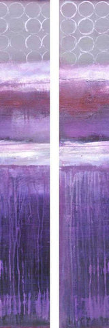 2-Up Purple Rain I White Modern Wood Framed Art Print with Double Matting by Ashley, Erin