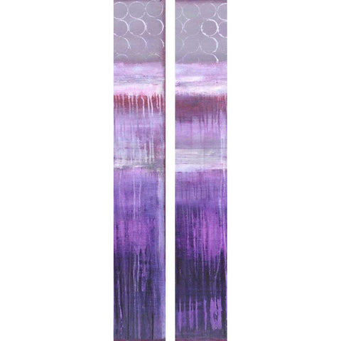 2-Up Purple Rain II White Modern Wood Framed Art Print by Ashley, Erin