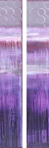 2-Up Purple Rain II Black Ornate Wood Framed Art Print with Double Matting by Ashley, Erin