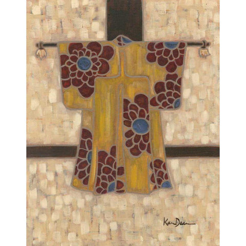 Primary Kimono II Black Modern Wood Framed Art Print with Double Matting by Deans, Karen