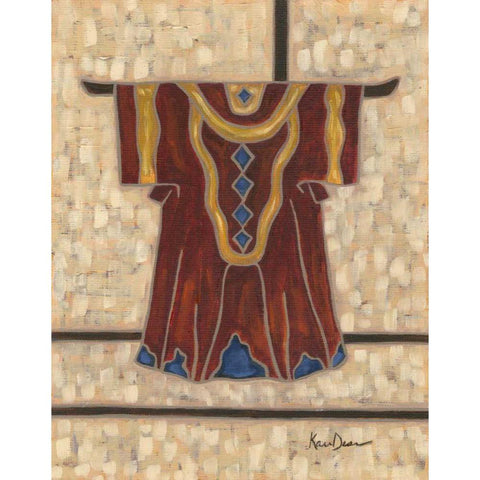 Primary Kimono III Gold Ornate Wood Framed Art Print with Double Matting by Deans, Karen