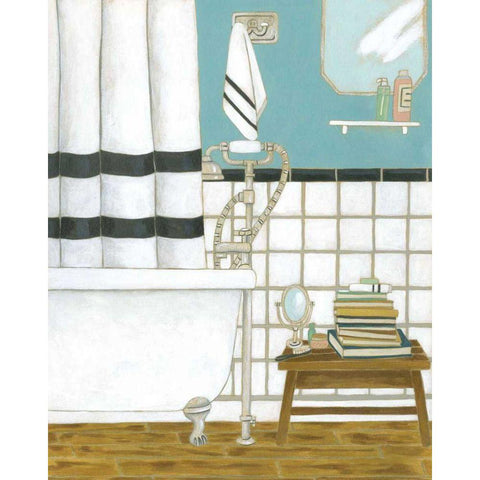 Classic Bath I Black Modern Wood Framed Art Print with Double Matting by Zarris, Chariklia