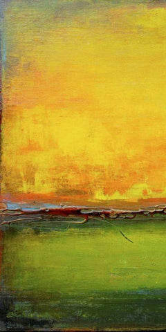 Lime Wire I White Modern Wood Framed Art Print with Double Matting by Ashley, Erin