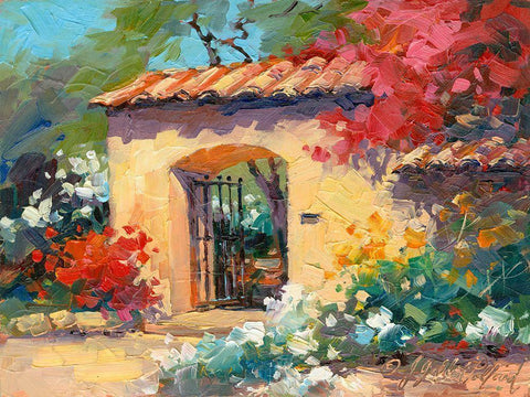 Mission Impression I White Modern Wood Framed Art Print with Double Matting by Pollard, Julie G.