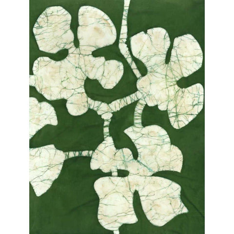 Green Blooms II Black Modern Wood Framed Art Print with Double Matting by Davis, Andrea