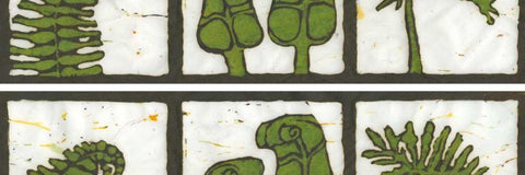 2-Up Verde Botanical I Black Ornate Wood Framed Art Print with Double Matting by Davis, Andrea