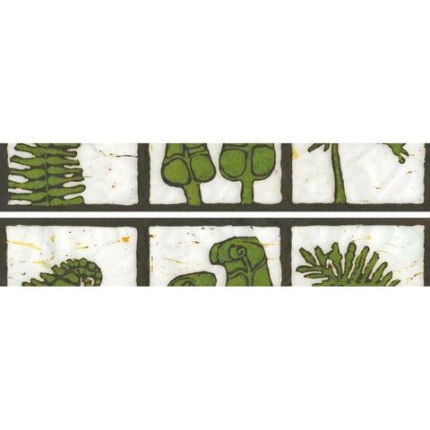 2-Up Verde Botanical I Black Modern Wood Framed Art Print with Double Matting by Davis, Andrea