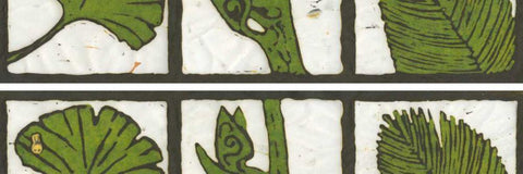 2-Up Verde Botanical IV Black Ornate Wood Framed Art Print with Double Matting by Davis, Andrea