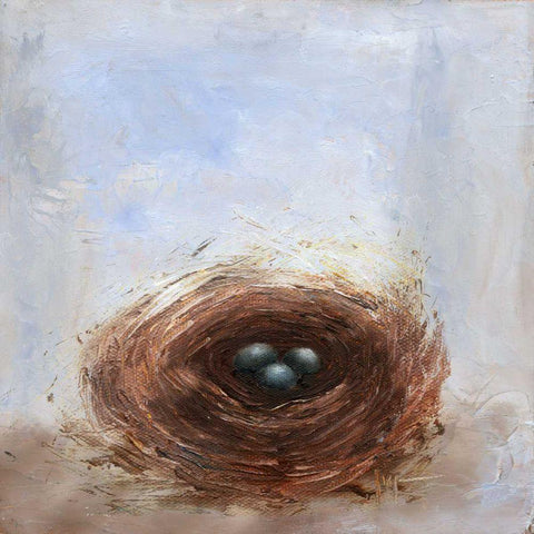 Nested Eggs II Black Modern Wood Framed Art Print with Double Matting by Nichols, Liz