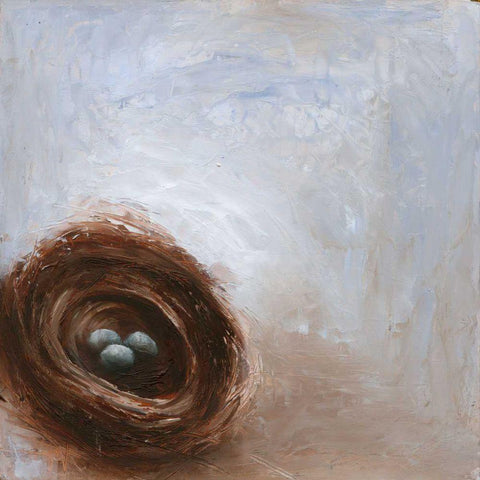 Nested Eggs III White Modern Wood Framed Art Print with Double Matting by Nichols, Liz