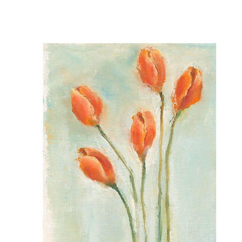 Painted Tulips I Gold Ornate Wood Framed Art Print with Double Matting by Nichols, Liz