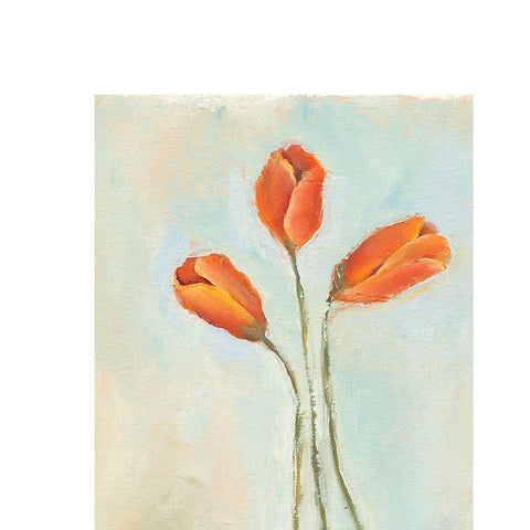 Painted Tulips II Black Modern Wood Framed Art Print with Double Matting by Nichols, Liz