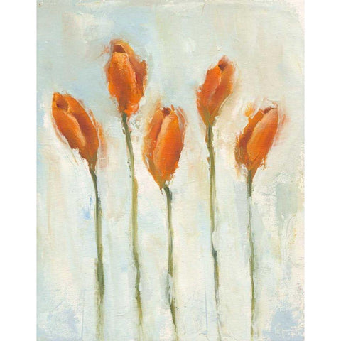 Painted Tulips III Gold Ornate Wood Framed Art Print with Double Matting by Nichols, Liz