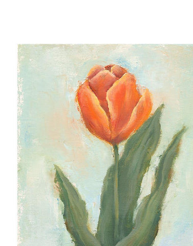 Painted Tulips IV Black Ornate Wood Framed Art Print with Double Matting by Nichols, Liz