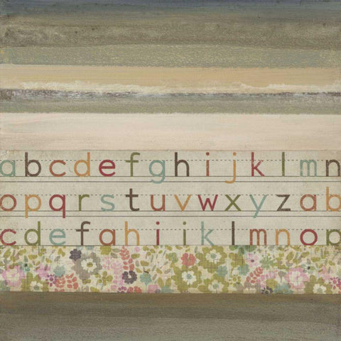 Alphabet I Black Ornate Wood Framed Art Print with Double Matting by Green-Aldridge, W.