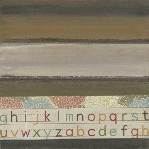 Alphabet II Black Modern Wood Framed Art Print with Double Matting by Green-Aldridge, W.