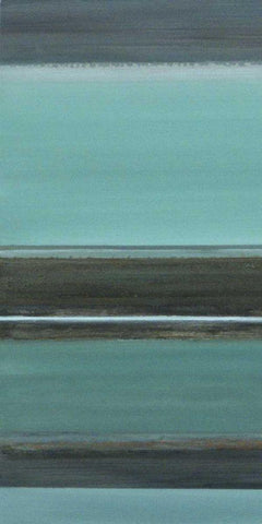 Falling Water I White Modern Wood Framed Art Print with Double Matting by Green-Aldridge, W.