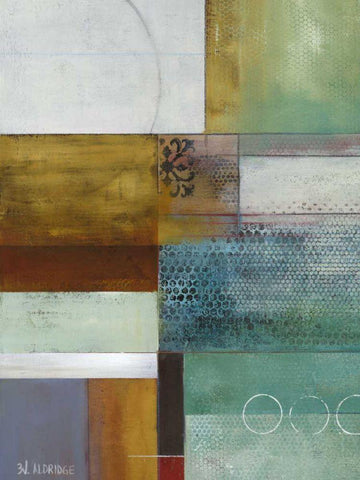 Cosmopolitan Abstract I Black Ornate Wood Framed Art Print with Double Matting by Green-Aldridge, W.