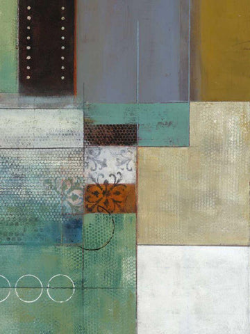 Cosmopolitan Abstract II Black Ornate Wood Framed Art Print with Double Matting by Green-Aldridge, W.