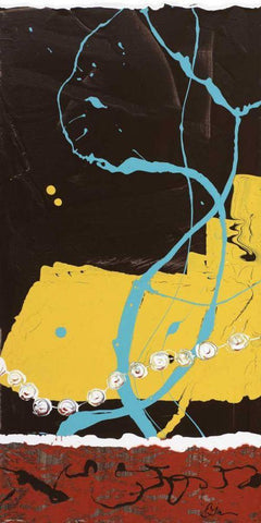 Pearls I Black Ornate Wood Framed Art Print with Double Matting by Roll, Dlynn