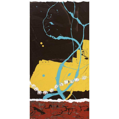 Pearls I Black Modern Wood Framed Art Print by Roll, Dlynn