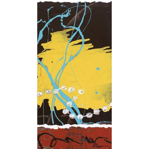 Pearls II Black Modern Wood Framed Art Print by Roll, Dlynn