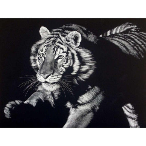 Burning Bright Black Modern Wood Framed Art Print with Double Matting by Chapman, Julie T.