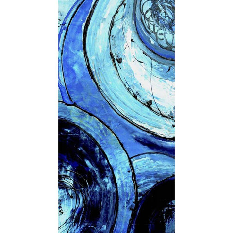 Blue Moons II White Modern Wood Framed Art Print by Ashley, Erin