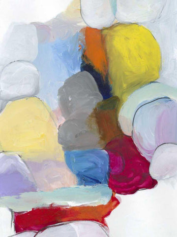 The Party II White Modern Wood Framed Art Print with Double Matting by Fuchs, Jodi