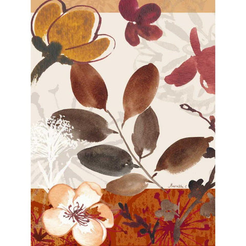 Modern Flowers I Black Modern Wood Framed Art Print with Double Matting by Cohen, Marietta