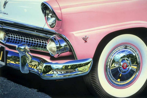 58 Ford Fairlaine White Modern Wood Framed Art Print with Double Matting by Reynolds, Graham