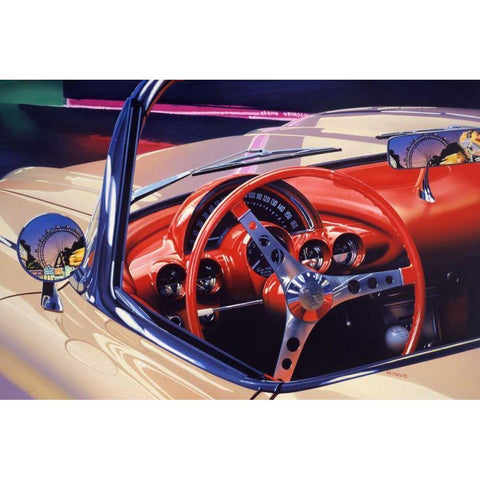 58 Corvette White Modern Wood Framed Art Print by Reynolds, Graham
