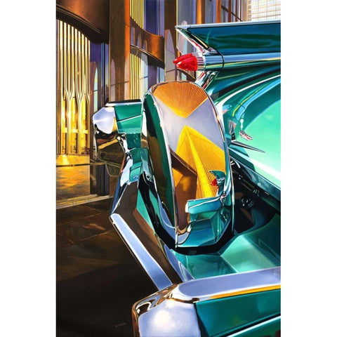 59 Cadillac Coup DeVille White Modern Wood Framed Art Print by Reynolds, Graham