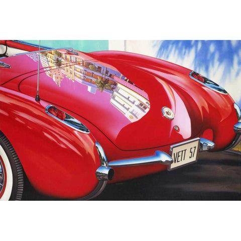 57 Corvette White Modern Wood Framed Art Print by Reynolds, Graham