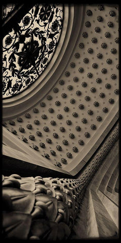 Sepia Architecture II White Modern Wood Framed Art Print with Double Matting by Ling, Tang