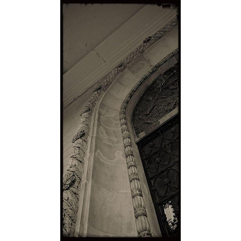 Sepia Architecture IV Black Modern Wood Framed Art Print with Double Matting by Ling, Tang