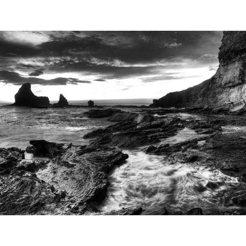 Rushing Tides Black Modern Wood Framed Art Print by Nalbandian, Nish