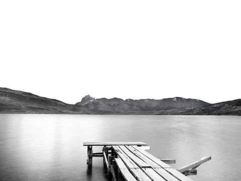Lake with Dock Black Ornate Wood Framed Art Print with Double Matting by Nalbandian, Nish