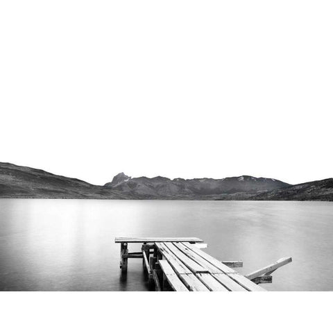 Lake with Dock Black Modern Wood Framed Art Print by Nalbandian, Nish