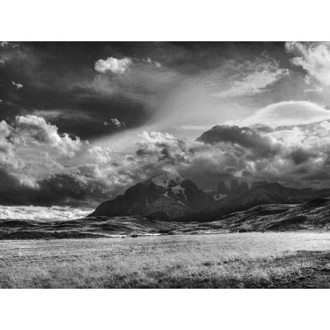 Mountain Peak Black Modern Wood Framed Art Print by Nalbandian, Nish