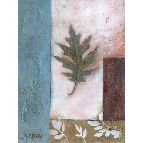 Painterly Leaf Collage I Black Modern Wood Framed Art Print with Double Matting by Green-Aldridge, W.