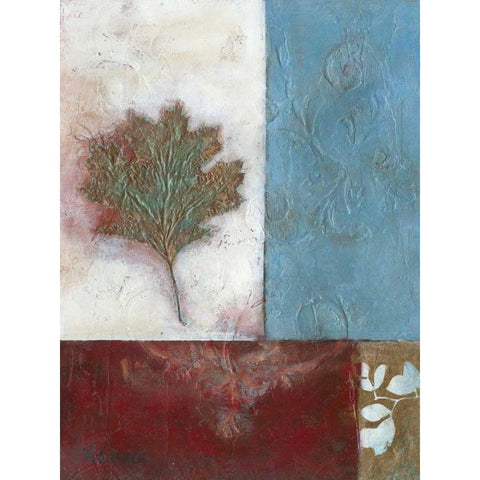 Painterly Leaf Collage II Black Modern Wood Framed Art Print by Green-Aldridge, W.