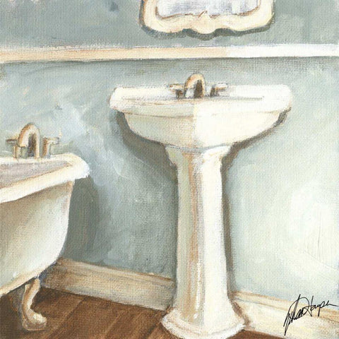 Porcelain Bath I Black Ornate Wood Framed Art Print with Double Matting by Harper, Ethan