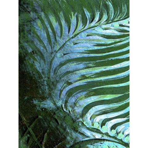 Emerald Feathering I Black Modern Wood Framed Art Print with Double Matting by Harrington, Danielle