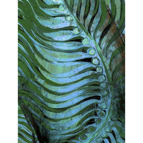 Emerald Feathering II Black Modern Wood Framed Art Print with Double Matting by Harrington, Danielle