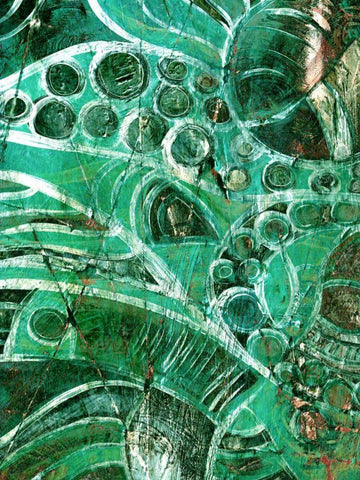 Sea Glass I Black Ornate Wood Framed Art Print with Double Matting by Harrington, Danielle