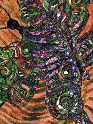 Flings I Black Ornate Wood Framed Art Print with Double Matting by Harrington, Danielle