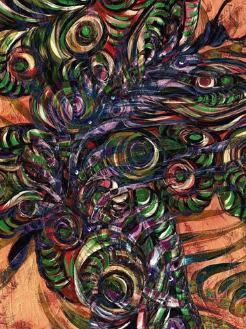 Flings II White Modern Wood Framed Art Print with Double Matting by Harrington, Danielle