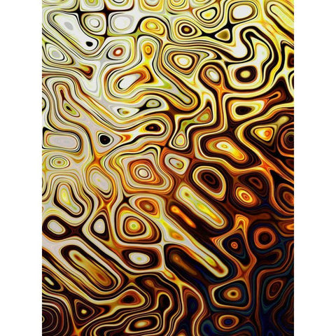 Metallic Shapes I Gold Ornate Wood Framed Art Print with Double Matting by Harrington, Danielle